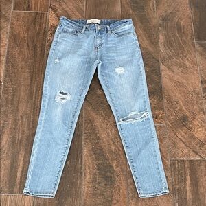 Classic Light Blue Distressed Skinny Jeans